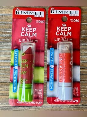 Rimmel London Keep Calm and Lip Balm 2pk - Rose Blush & Crystal Clear NEW